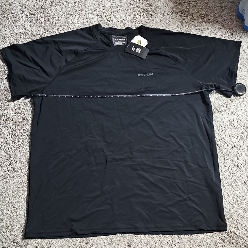 Men's Black EZRUN Swim Shirt Gym Shirt! NEW
